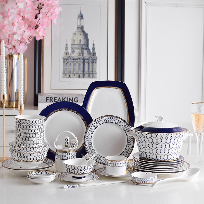 Set chén bát sứ xương Royal Mosaic 60 món