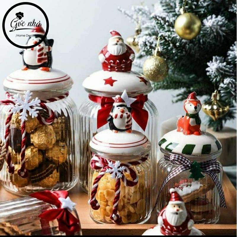 Hũ kẹo thủy tinh Xmas