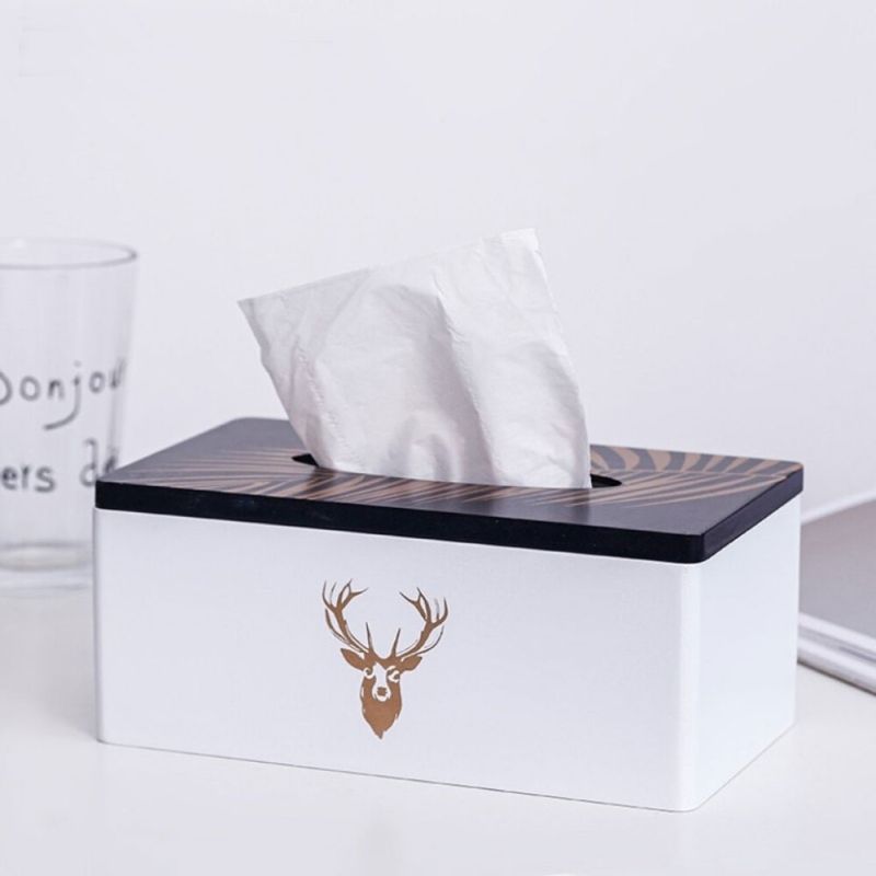 Hộp giấy ăn gỗ trắng