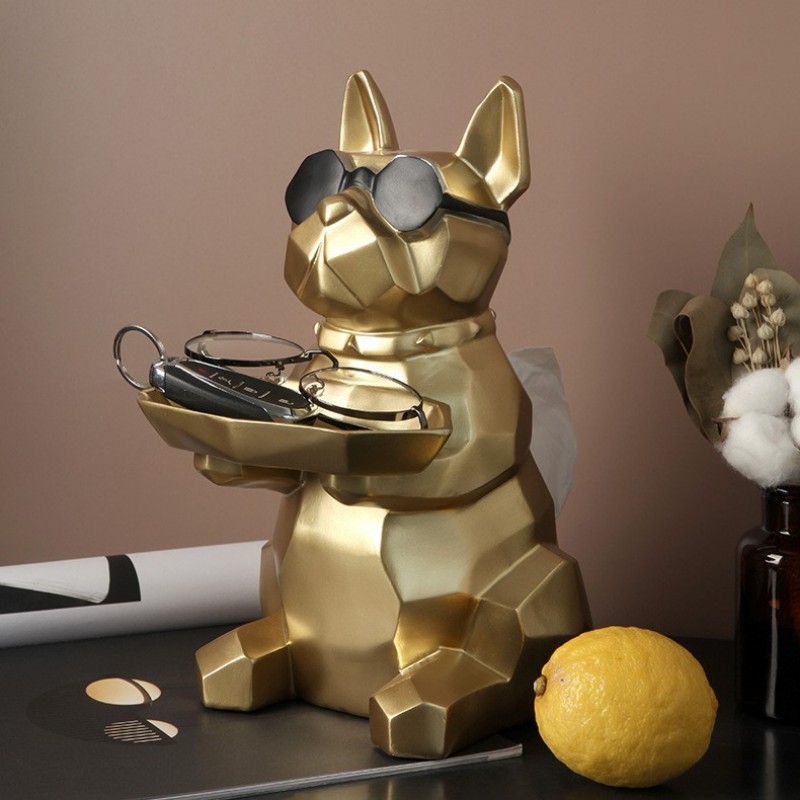 Chó bull decor-gold