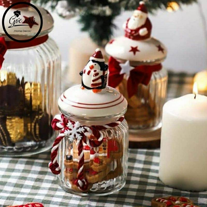 Hũ kẹo thủy tinh Xmas