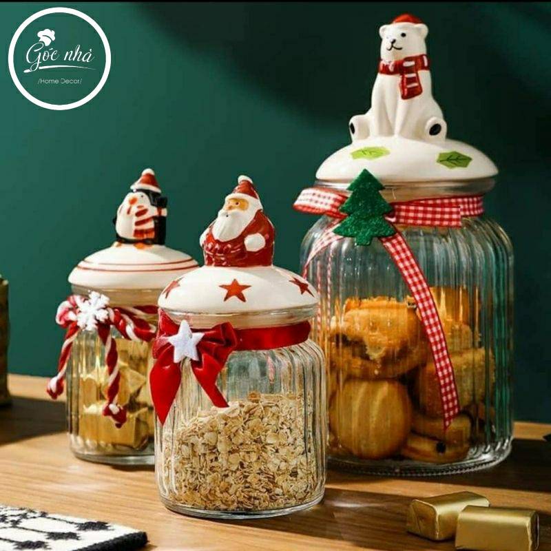 Hũ kẹo thủy tinh Xmas