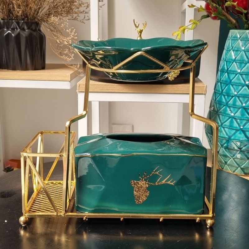 Set hộp giấy đa năng khung thép