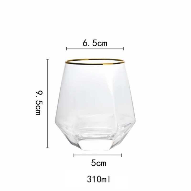 Ly thủy tinh kim cương không quai