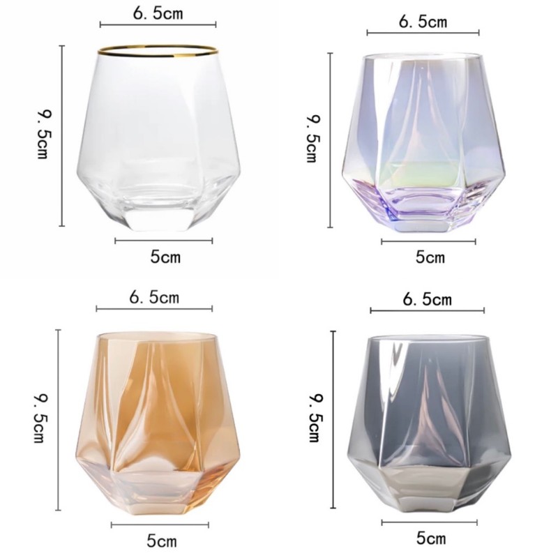 Ly thủy tinh kim cương không quai