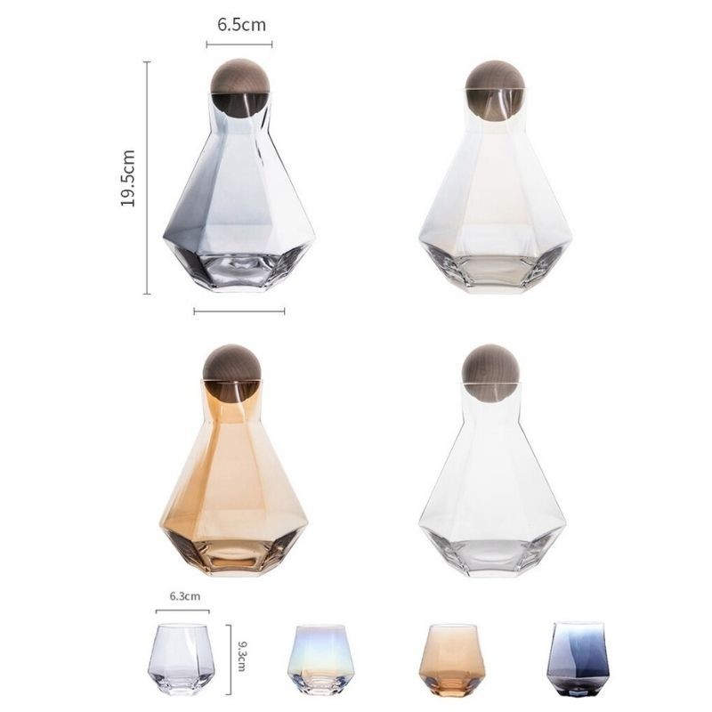 Ly thủy tinh kim cương không quai