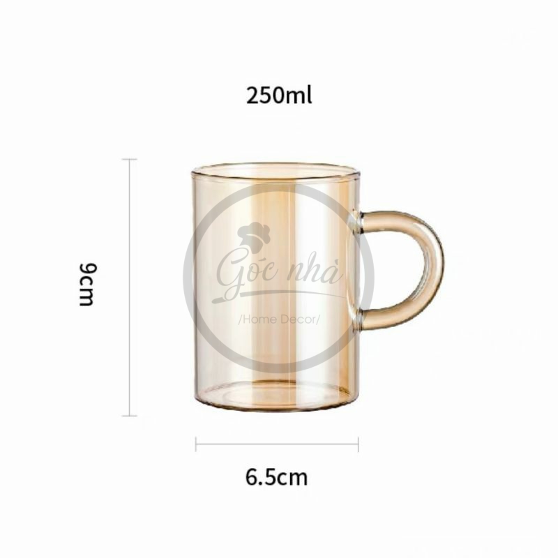 Ly thủy tinh trơn có quai