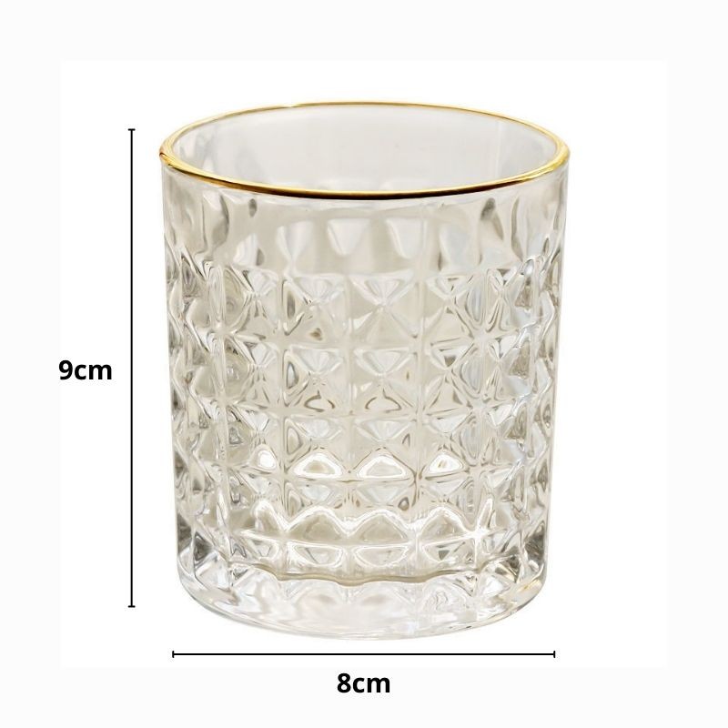 Ly kim cương trám trụ viền vàng