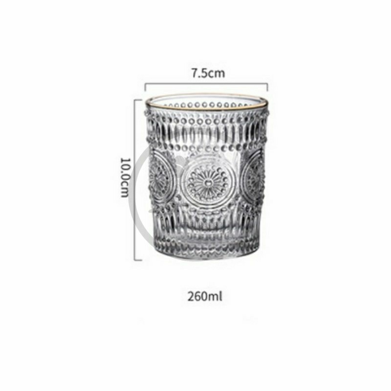 Ly Thủy Tinh Hoa Mặt Trời viền vàng
