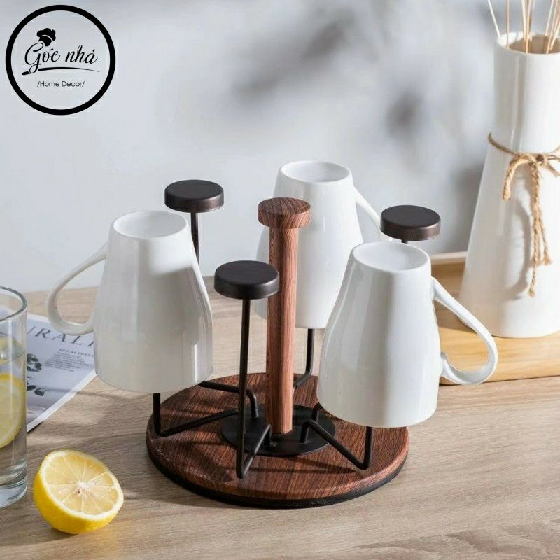 Up ly tròn gỗ Walnut