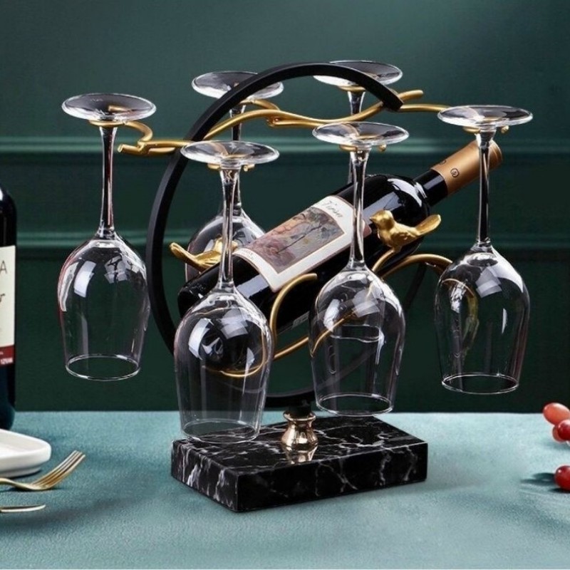 Giá Treo Ly Kèm Chai Để Rượu Hình Chim