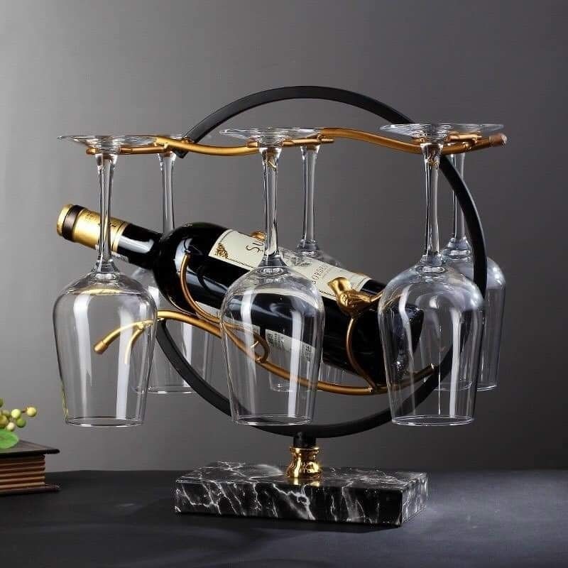 Giá Treo Ly Kèm Chai Để Rượu Hình Chim