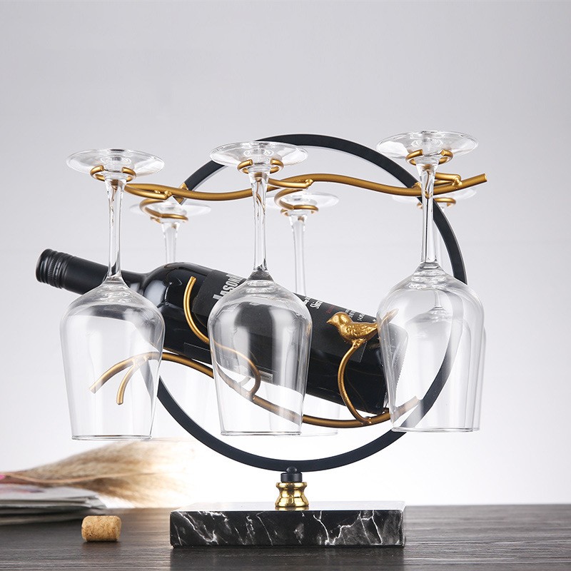 Giá Treo Ly Kèm Chai Để Rượu Hình Chim