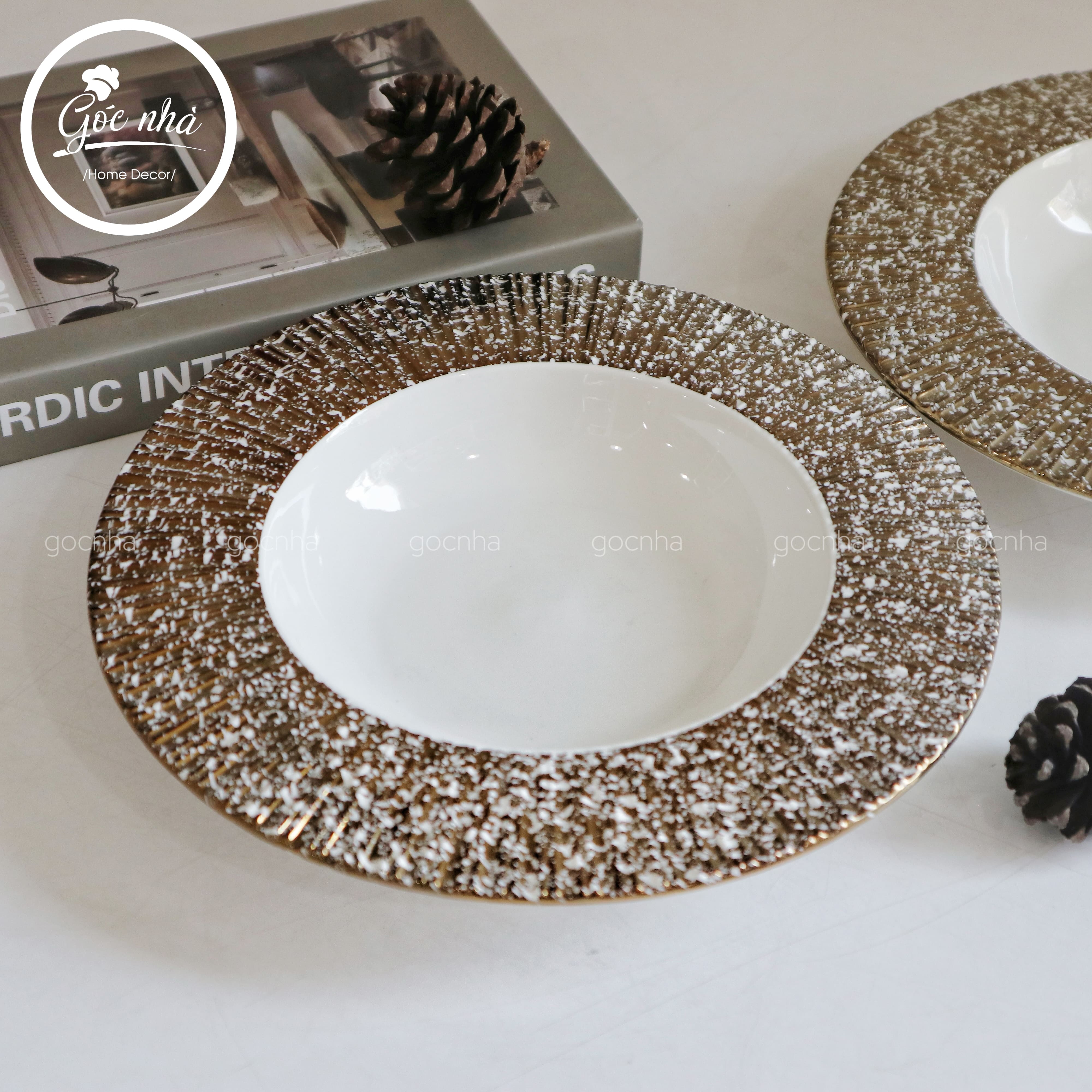 Dĩa soup/pasta kẻ vành Starry