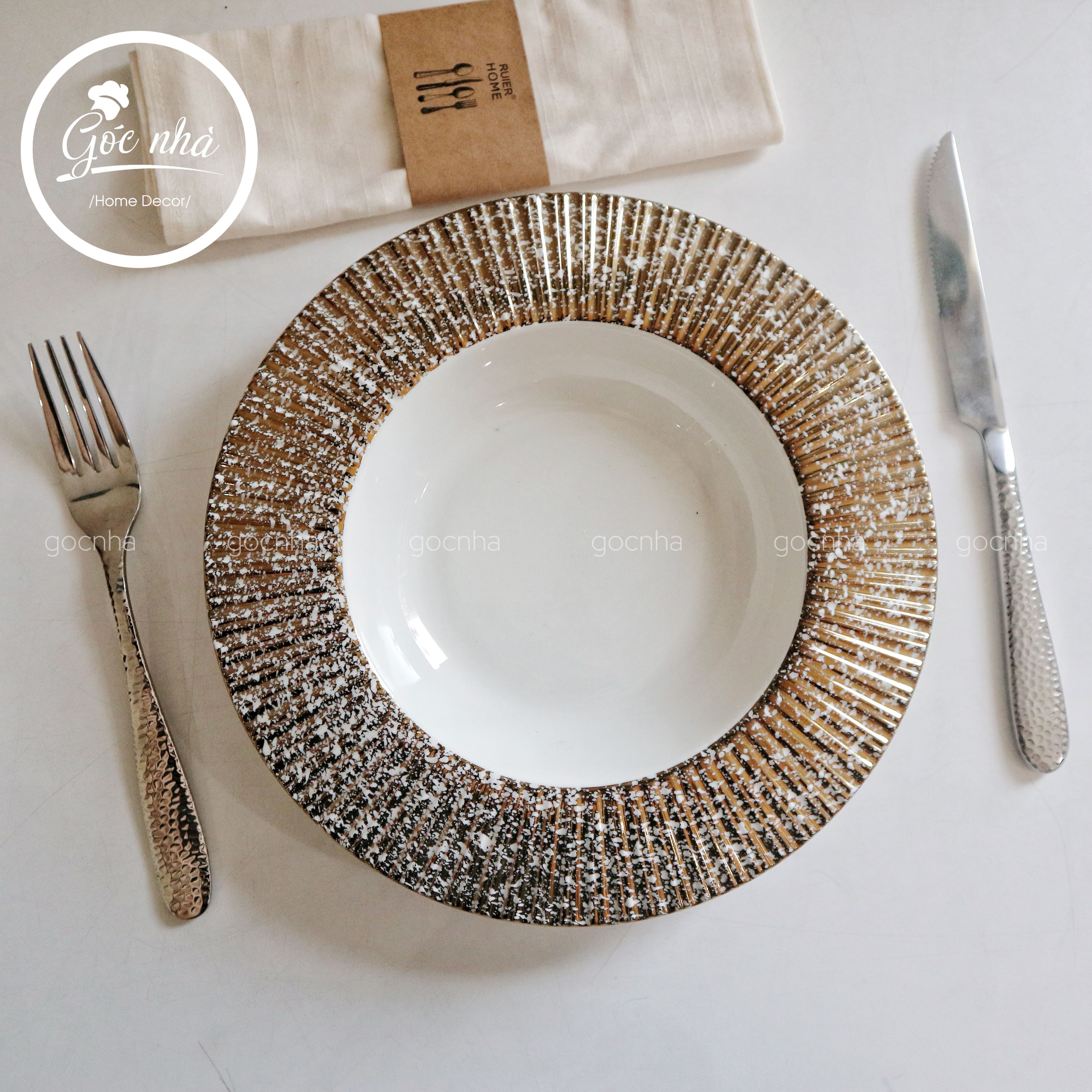 Dĩa soup/pasta kẻ vành Starry