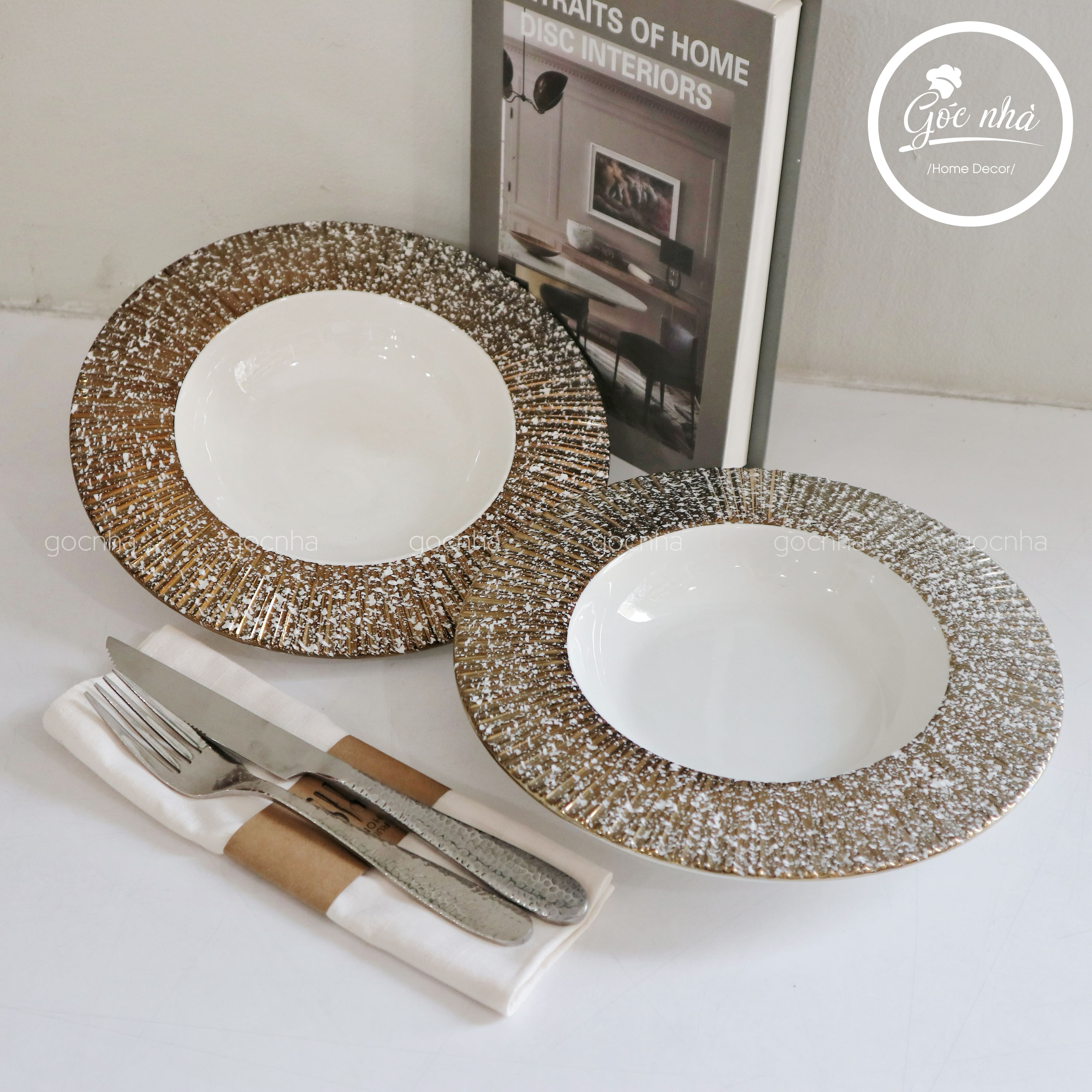 Dĩa soup/pasta kẻ vành Starry