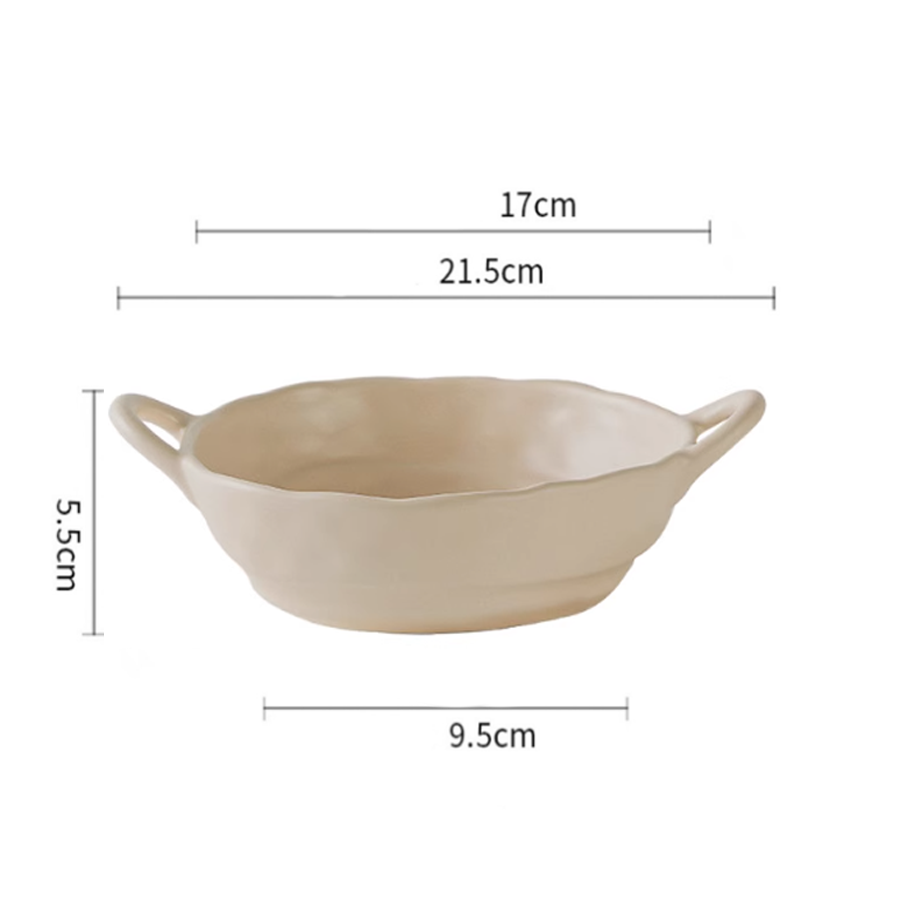 Tô sứ 2 quai Pastel men matte 17cm