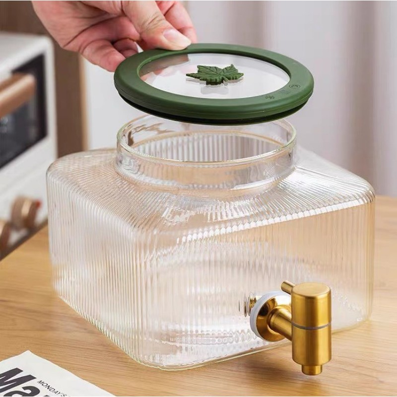 Bình Thuỷ Tinh 2,5L Nắp Lá