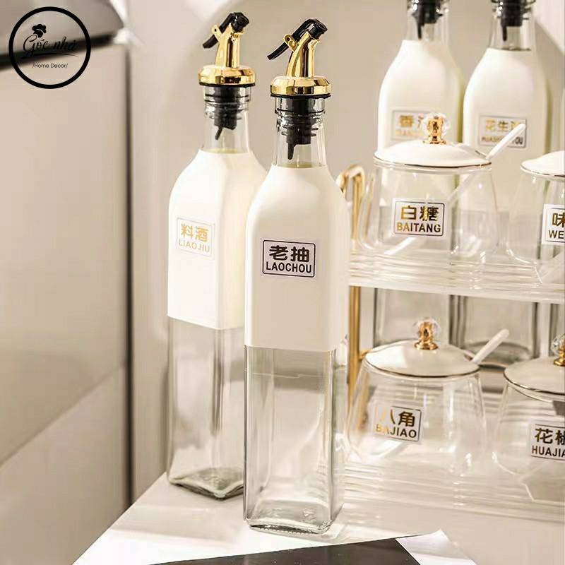 Set gia vị hũ trong khung mạ vàng