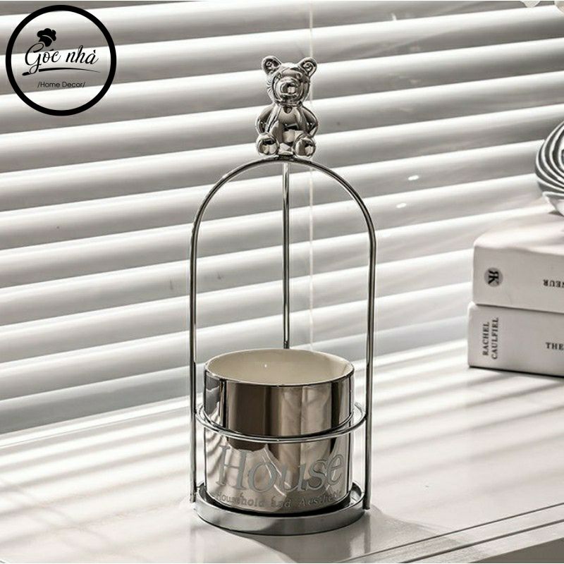 Giỏ đựng nĩa bạc kim Teddy