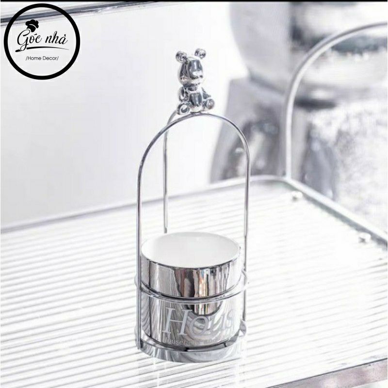 Giỏ đựng nĩa bạc kim Teddy