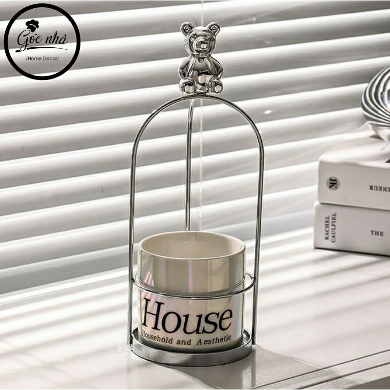 Giỏ đựng nĩa bạc kim Teddy