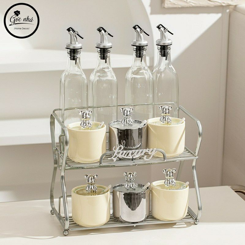 Set gia vị bạc núm gấu Silver Bear set