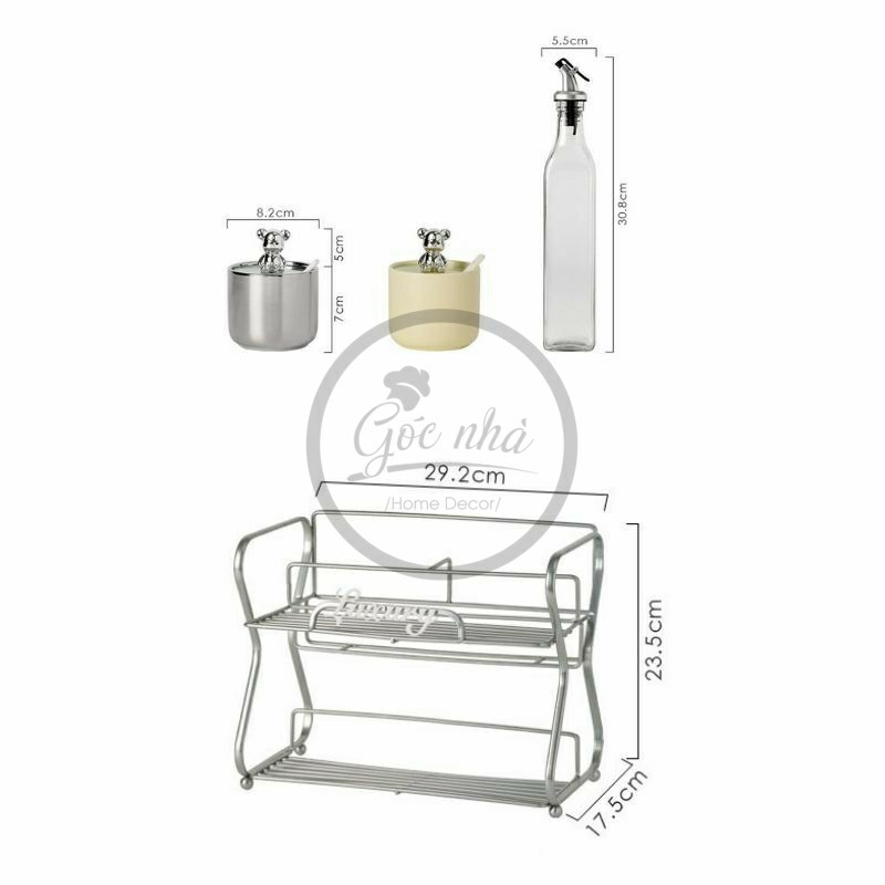 Set gia vị bạc núm gấu Silver Bear set