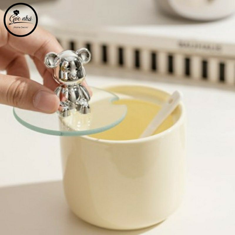 Set gia vị bạc núm gấu Silver Bear set