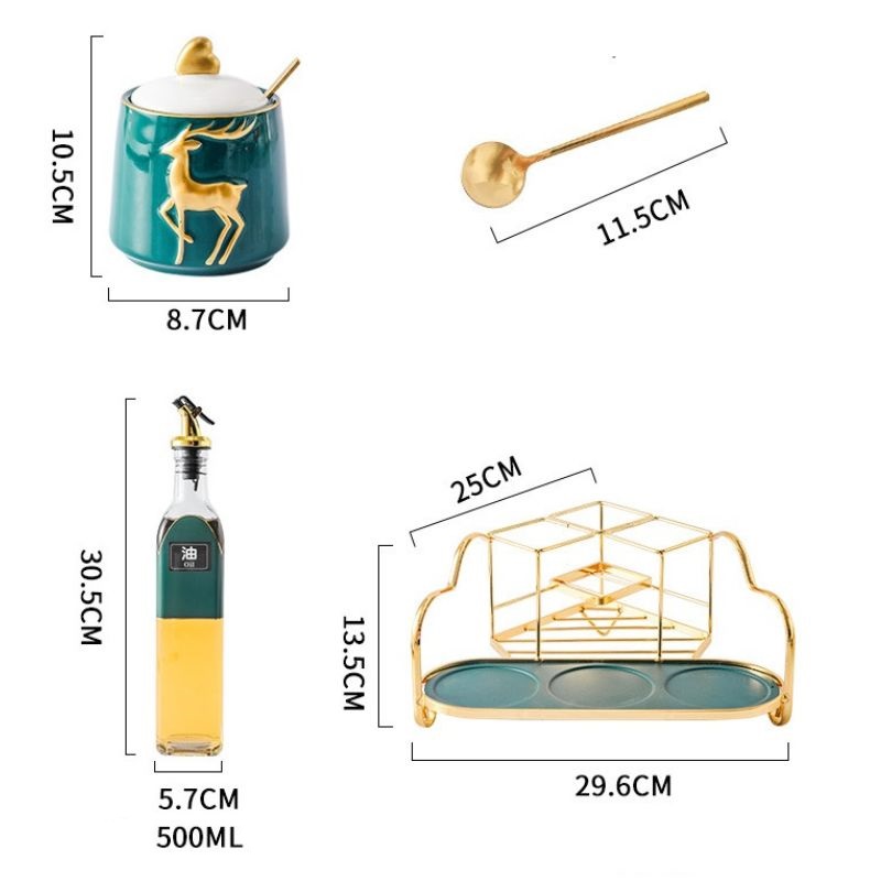 Set gia vị huơu góc 7 chi tiết