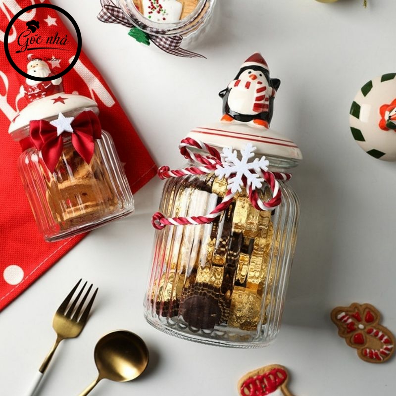 Hũ kẹo thủy tinh Xmas