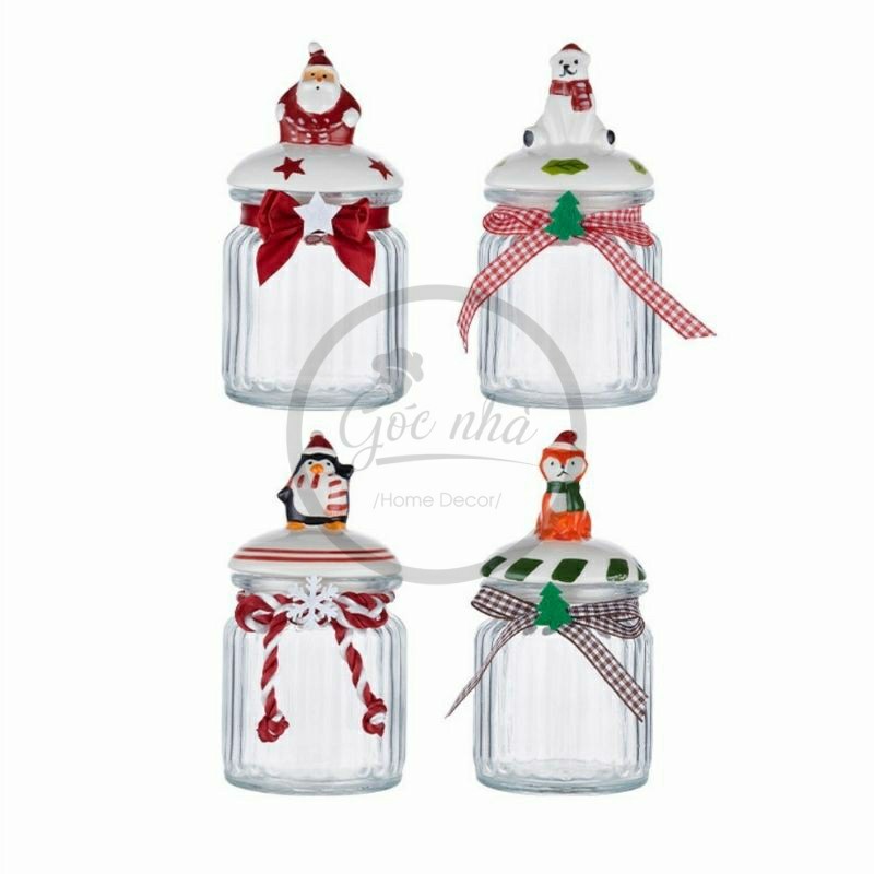 Hũ kẹo thủy tinh Xmas
