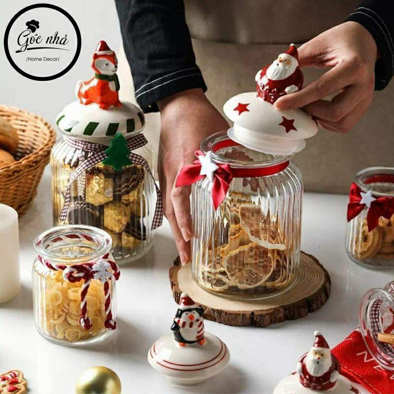 Hũ kẹo thủy tinh Xmas