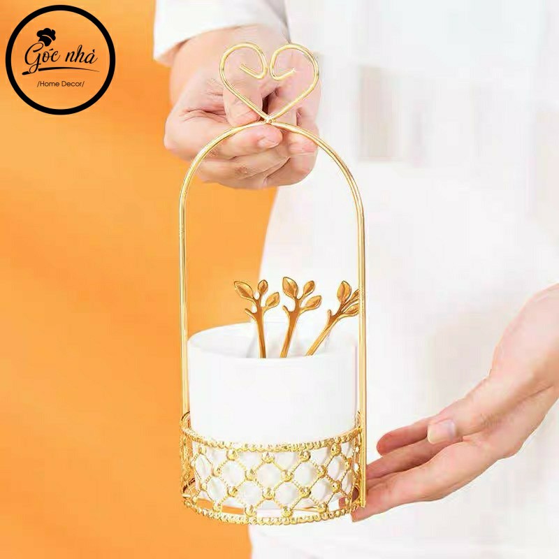 Giỏ muỗng/nĩa tết nơ