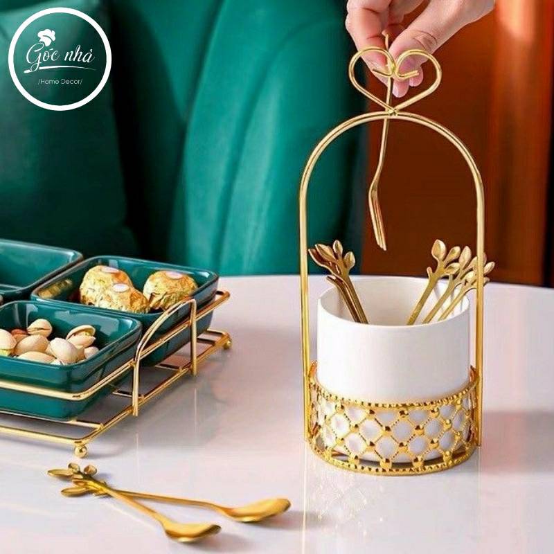 Giỏ muỗng/nĩa tết nơ