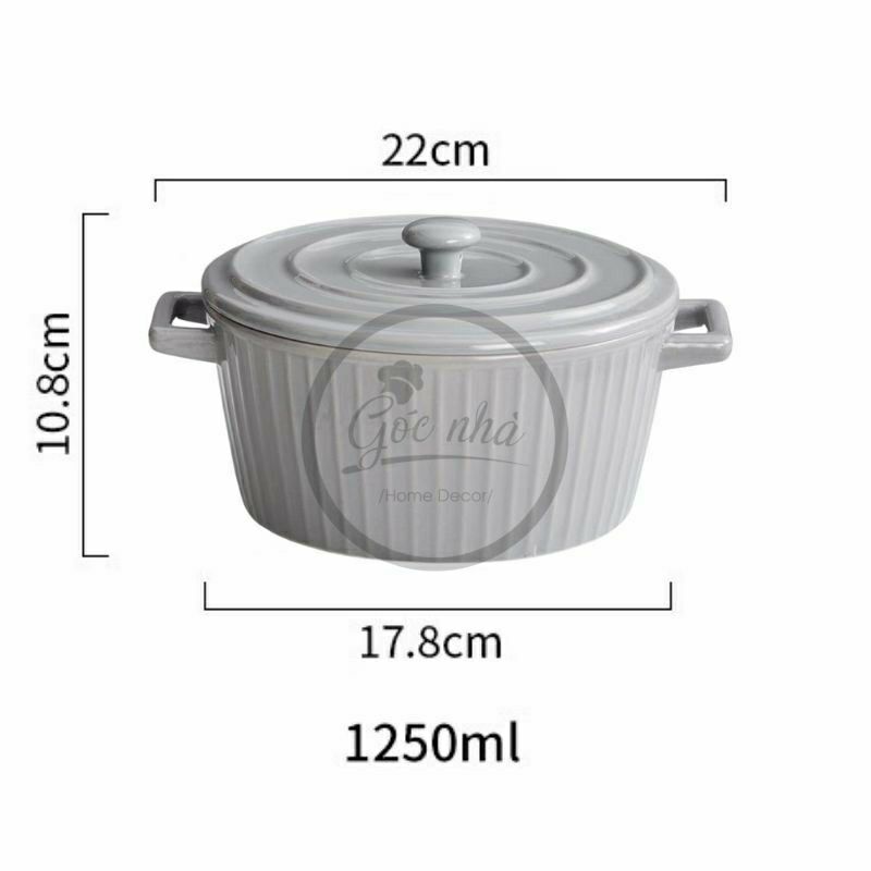 Tô có quai Hepburn - Có nắp đậy