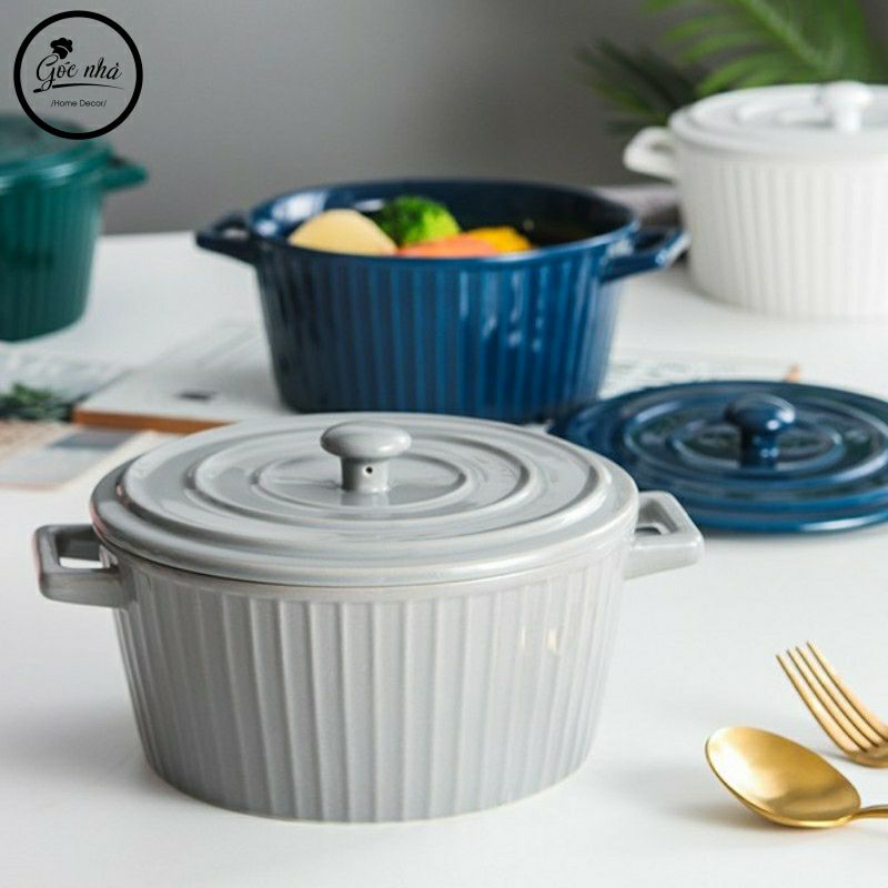 Tô có quai Hepburn - Có nắp đậy