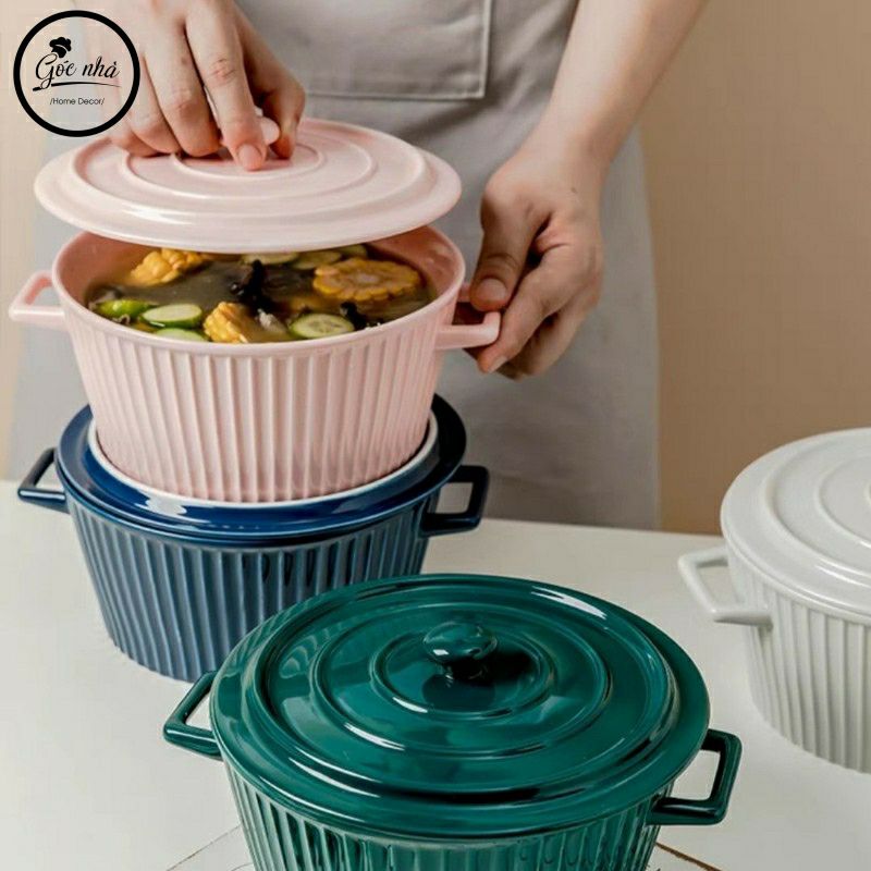 Tô có quai Hepburn - Có nắp đậy