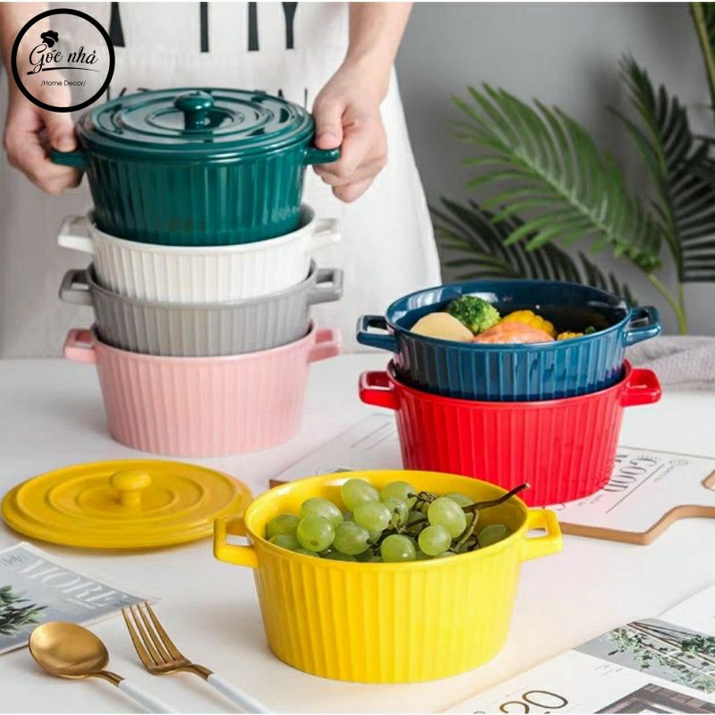 Tô có quai Hepburn - Có nắp đậy