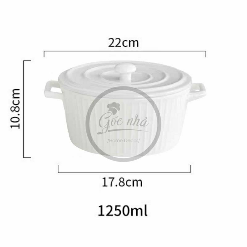 Tô có quai Hepburn - Có nắp đậy