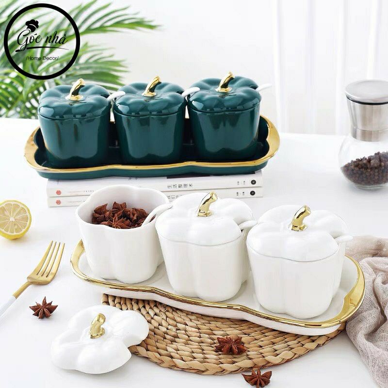 Set 3 hũ gia vị hình ớt chuông
