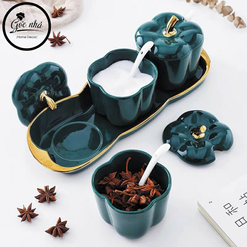 Set 3 hũ gia vị hình ớt chuông