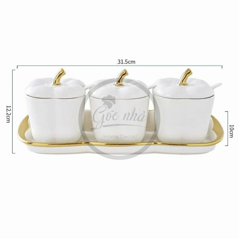 Set 3 hũ gia vị hình ớt chuông