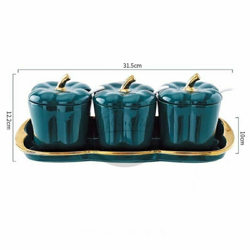 Set 3 hũ gia vị hình ớt chuông
