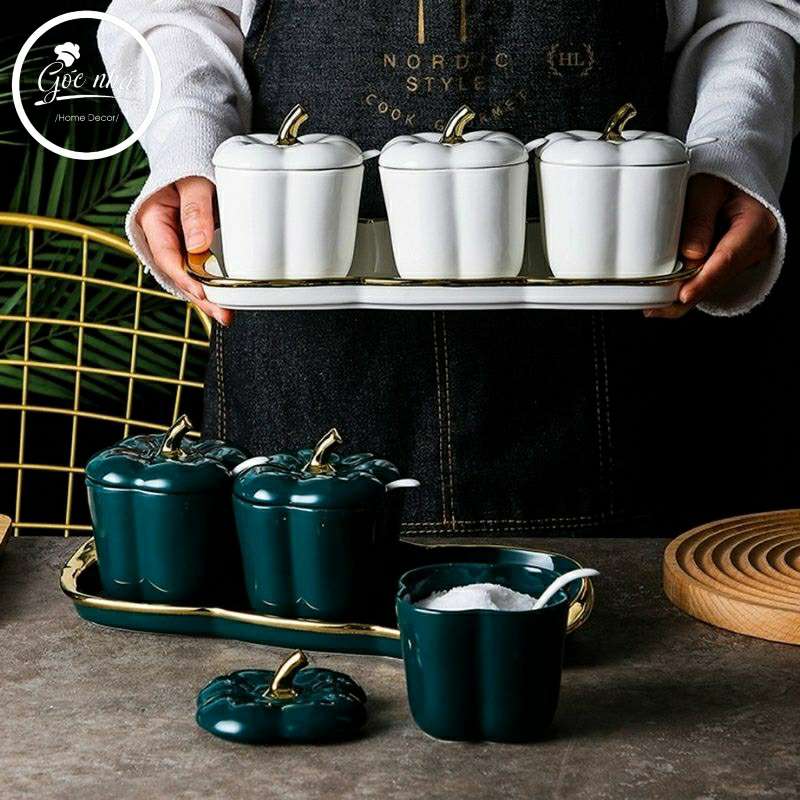Set 3 hũ gia vị hình ớt chuông