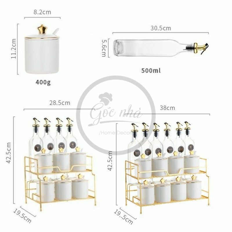Set gia vị pastel 11/15 chi tiết