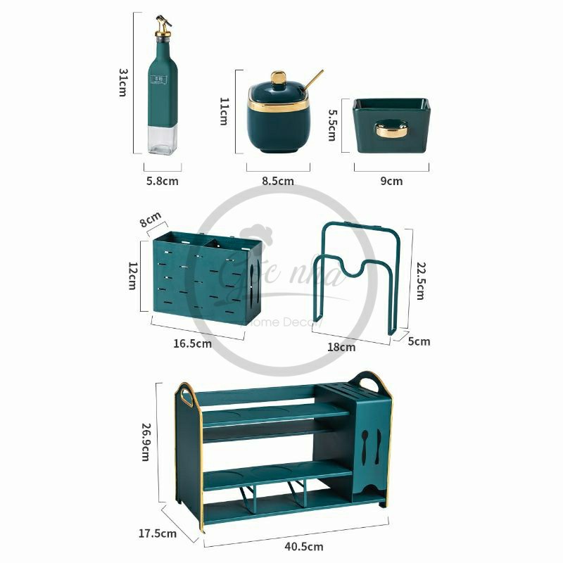 Set hũ gia vị 17 chi tiết complex