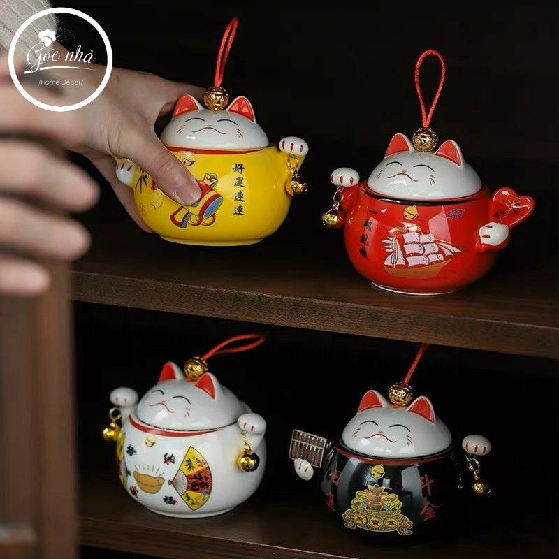 Hũ trà Mèo may mắn