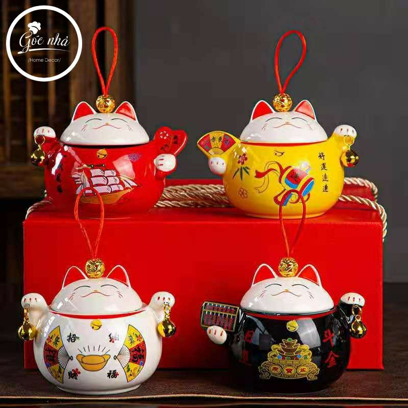 Hũ trà Mèo may mắn