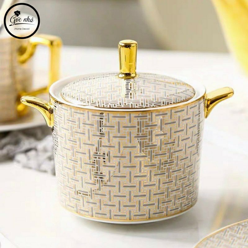 Set Trà Ấm Sứ Xương Lancaster Cao Cấp